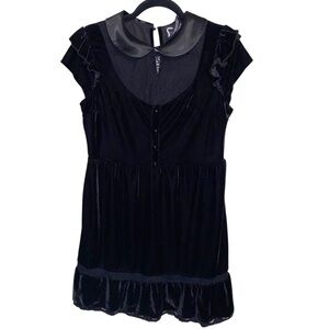 Killstar Dress Womens Medium  Velvet Goth Spiderweb Lace Witchy Whimsigoth Black